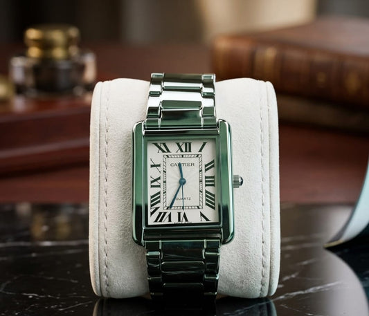 Cartier Tank With a Silver Metal Case
